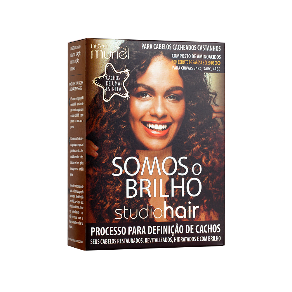 Kit Somos o Brilho Studio Hair Cabelos Castanhos Cacheados