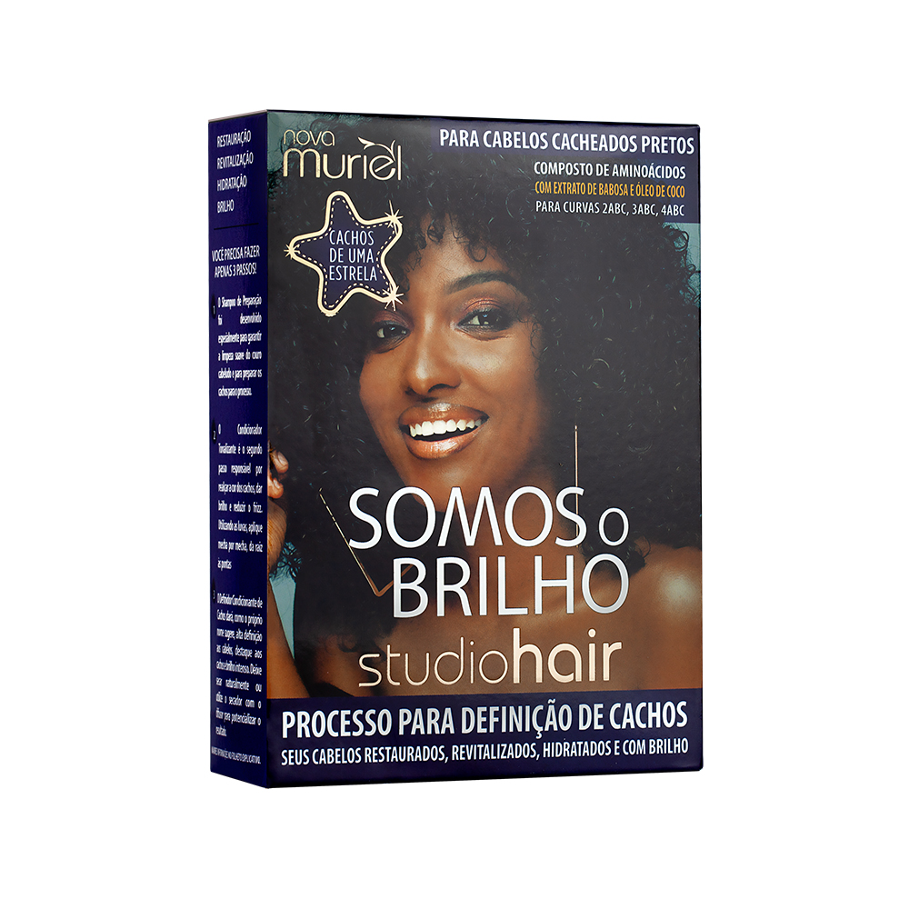Kit Somos o Brilho Studio Hair Cabelos Pretos Cacheados