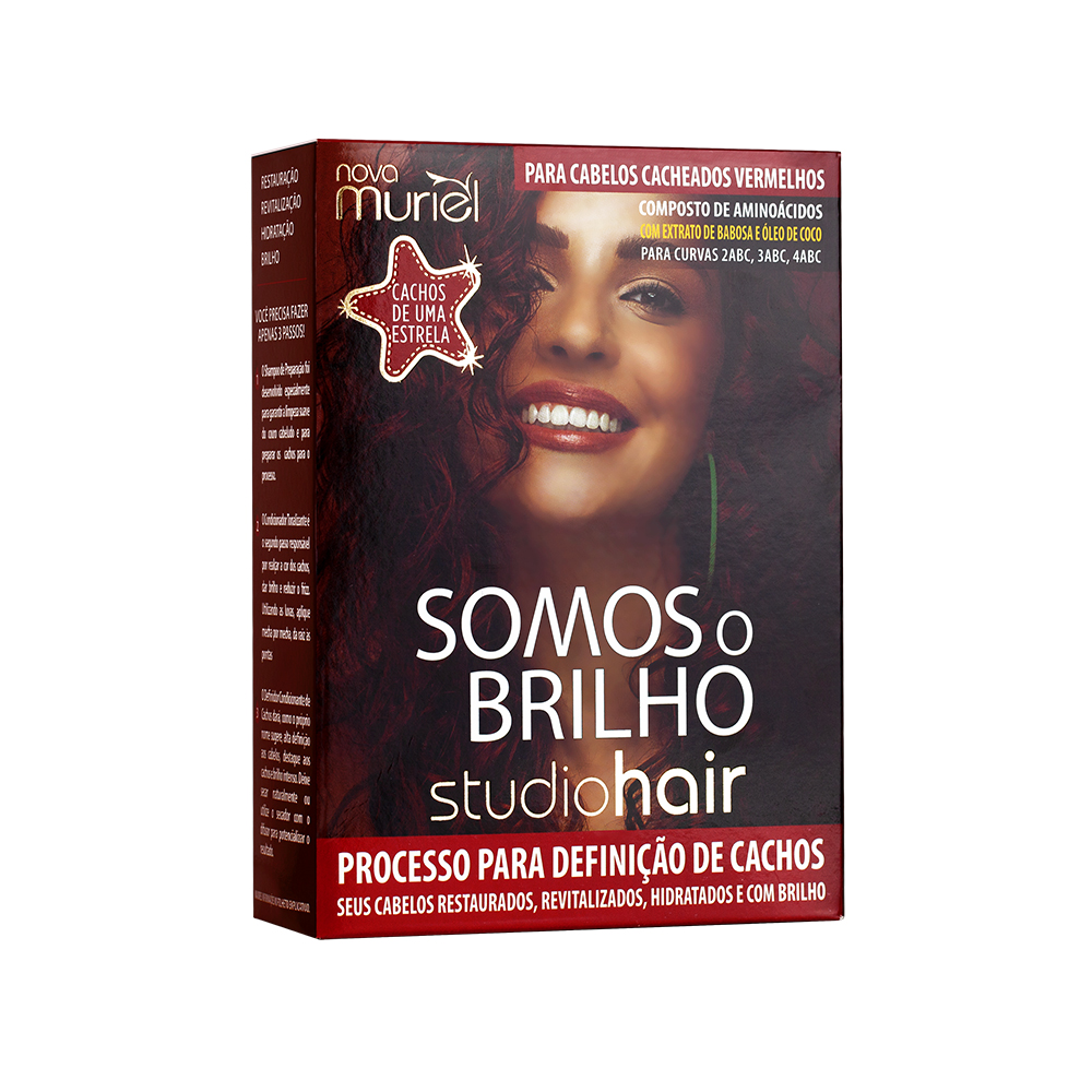 Kit Somos o Brilho Studio Hair Cabelos Vermelhos Cacheados