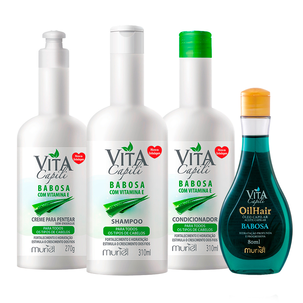 Muriel Kit Vita Capili – Babosa e Vitamina E com Oleo Mineral